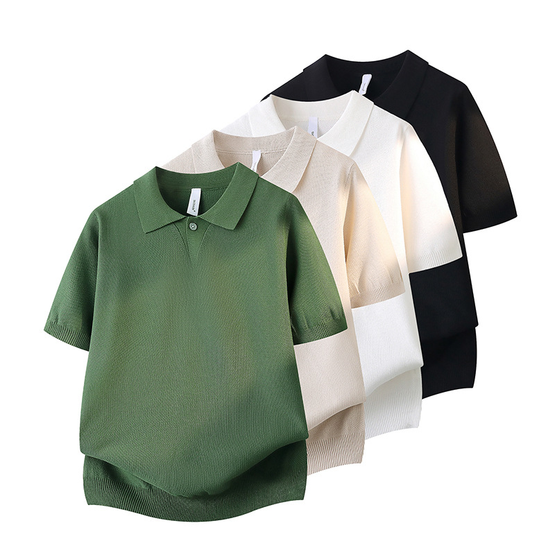 Camiseta POLO falsa de dos piezas de camiseta de manga corta, camiseta de hombre, empalme de semicirretora, verano al por mayor, sin escaldar, absorción de humedad, transpiración