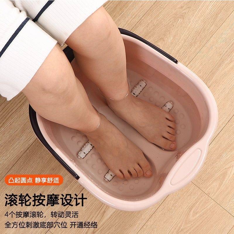 Foot Bath Bucket for Home Use, Plastic Foot Basin for Calves, Dormitory Health Massage, Thickened Deep Foot Bath Bucket, Knee-High Large Deep Bucket
