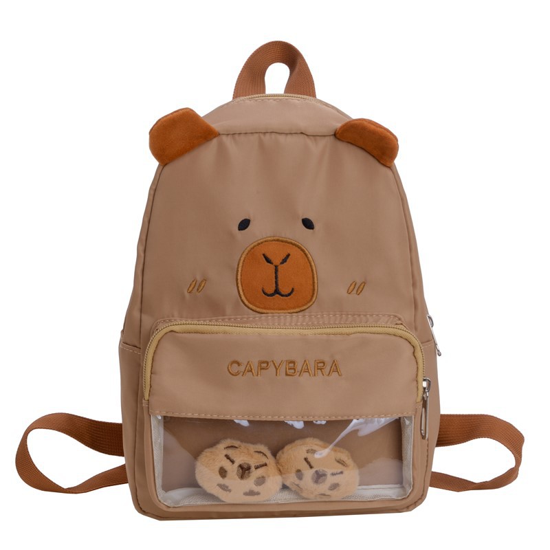 Jardín de infantes mochila para bebés caricatura lindo pato pequeño mochila para niños y niñas nueva ventana transparente mochila para niños