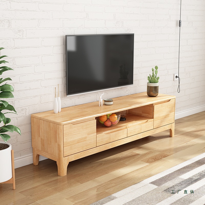 All Solid Wood Tv Cabinet, Modern and Simple, Small Apartment 1.2/ 1.5m Multi-Size Living Room, Bedroom Floor Cabinet, Video Cabinet