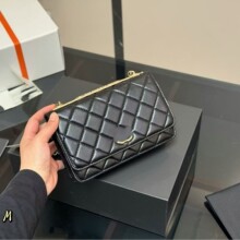 高级感发财包小香风菱格链条包女新款百搭单肩时尚小方包