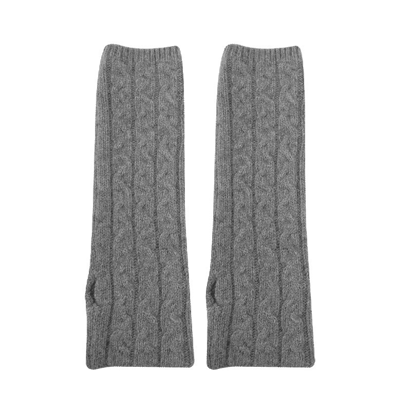 韩国个性套指时尚纹理纯色针织手套