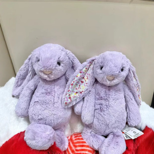jellycat紫色邦尼兔碎花耳兔拉玲创意小兔安抚型玩偶-阿里巴巴