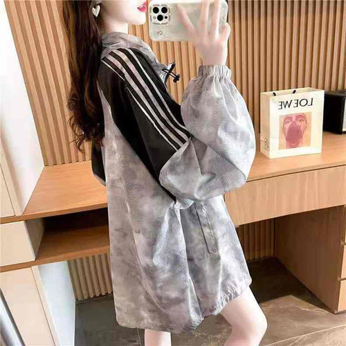 Ice Silk Sun Protection Jacket Women's Loose Korean Style Hooded Fashionable Fashion Sun Protection Jacket Women's 2021 New Summer Thin Style