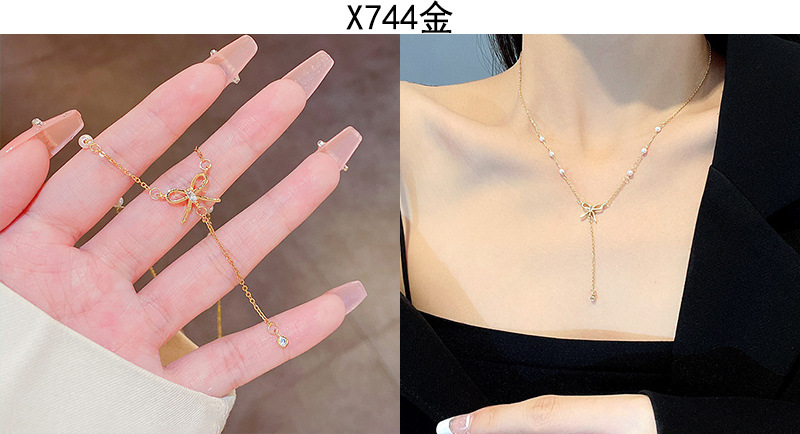 韩国轻奢钛钢珍珠项链女小众高级设计感ins风百搭气质锁骨链批发详情34