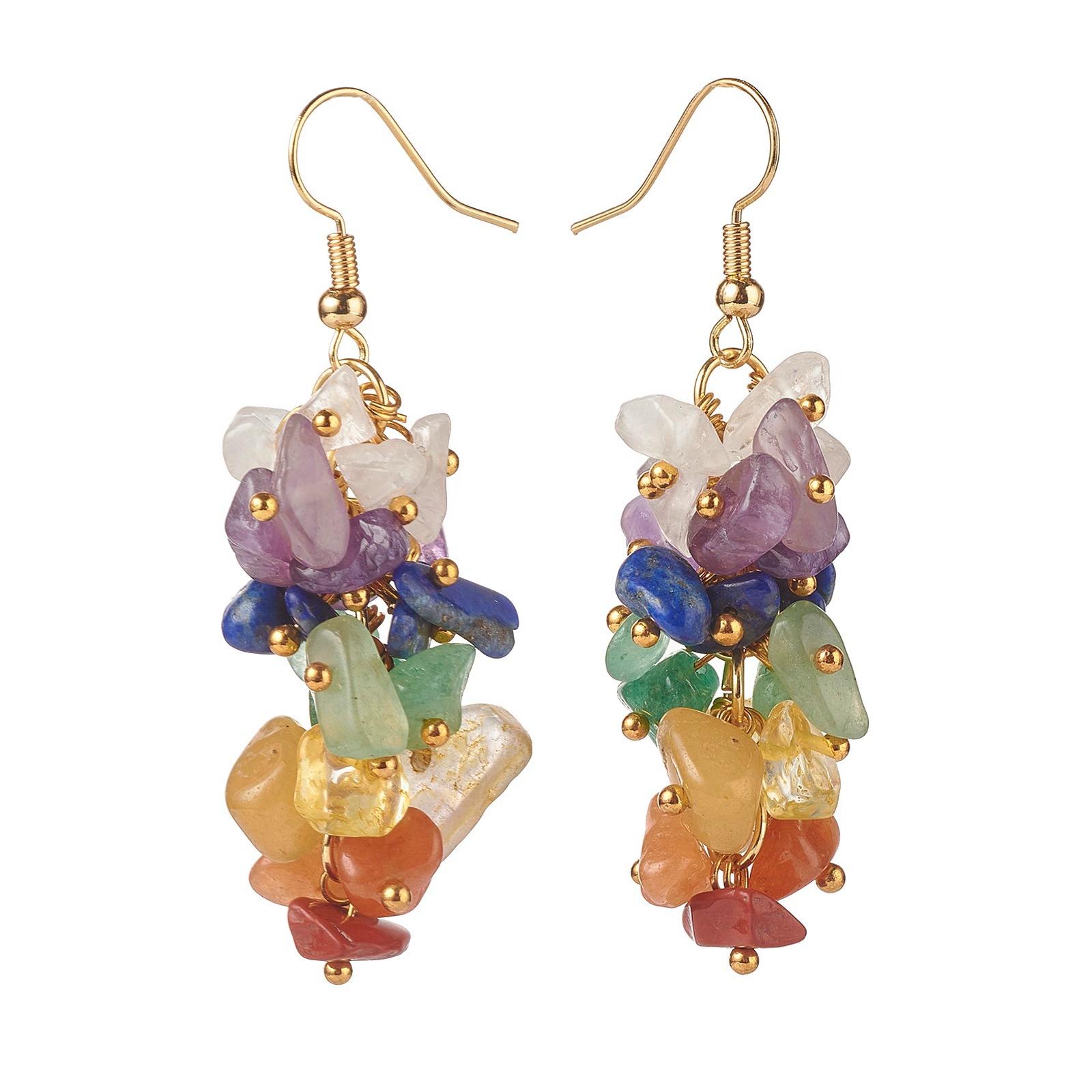 Natural water, crystal, sapphire earrings, accessory, (Cross-border trading)
