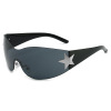 The new frameless pentagram integrated pilot sunglasses European and American Y2K millennial hot girl fashion sunglasses