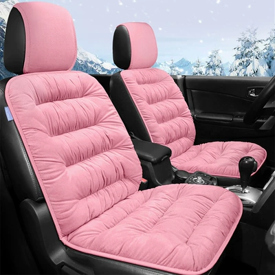 Plush Warm Winter Velvet Cushion | Seat cushion, seat cover - sakura-pink-single-seat-universal