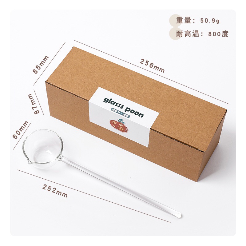 Fábrica creativa leche postre cuchara de color de vidrio hecho a mano boca puntiaguda cuchara sopa hogar boca oblicua hervida cuchara de vidrio de vino tinto