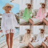 2021 summer New products Europe and America Amazon Fishing net Bikini Smock Long sleeve Sunscreen Sandy beach lid wholesale