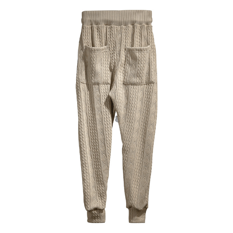 Men's Jacquard Jogger Pants, Casual Trousers With Drawstring_voghion.com