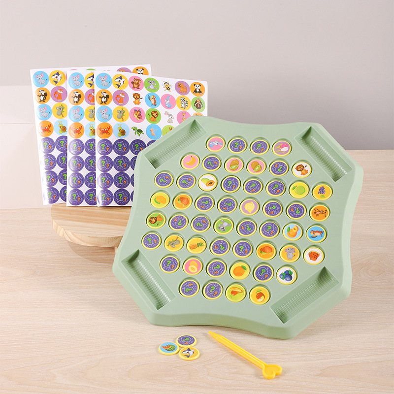 Memory Flip Chess Board Matching Puzzle Battle Chess Parent-Child Interactive Tabletop Game Children's Educational Toy