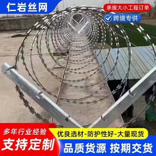 定制刀片刺绳不锈钢滚笼刀片防护网带刺铁丝网防盗防爬铁蒺藜批发