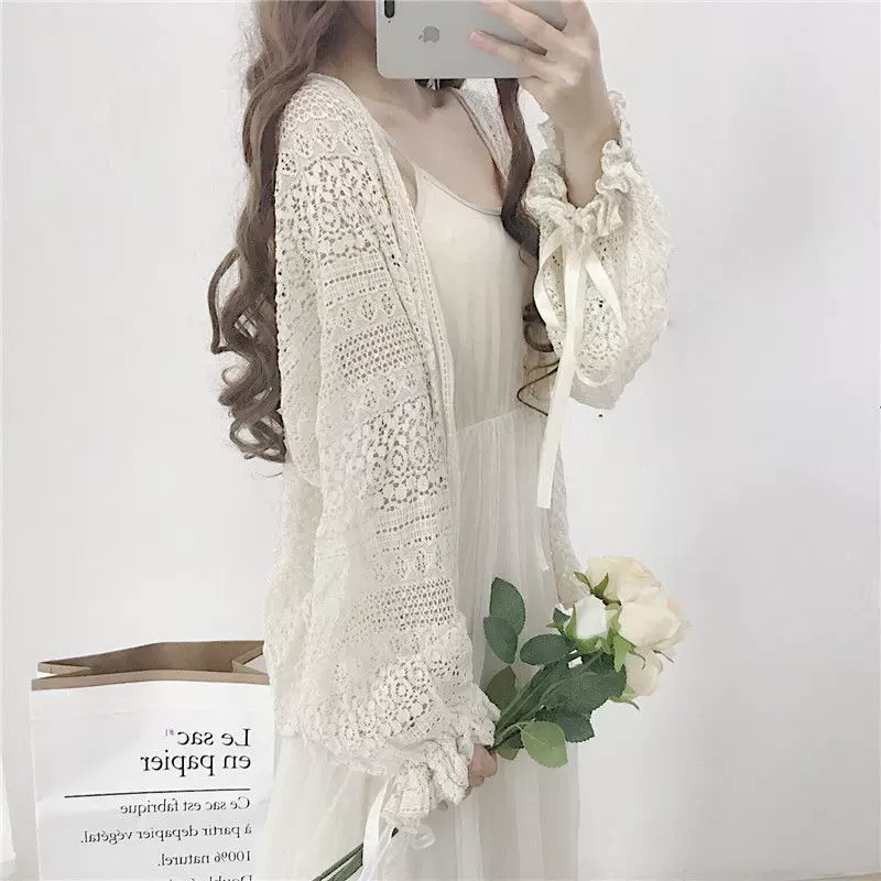 Летний кардиган, длинный плащ, plus size, стиль бохо, оверсайз, средней длины