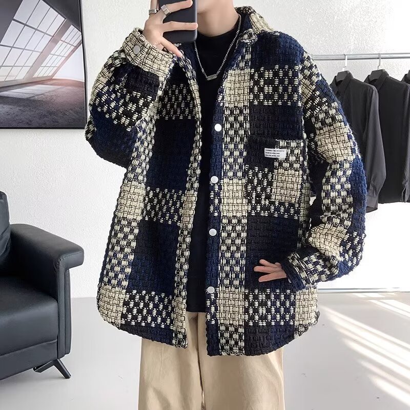 boy Autumn Winter Woolen Men's High-end Thickened Top 2025 New Trendy Brand Cool Street Style Jacket_voghion.com