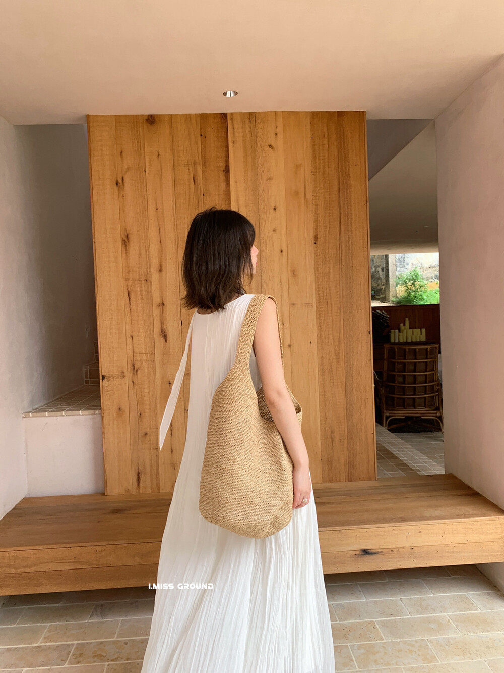 Đầm maxi nữ không tay chất liệu Tencel phong cách nghỉ dưỡng Hàn Quốc — trắng sữa, Bột cam, xanh lá cây chi tiết 10