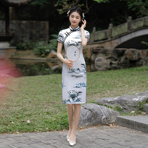 Chinese dresses oriental retro Qipao Cheongsam for women Chinese silk fashion favors improved cheongsam