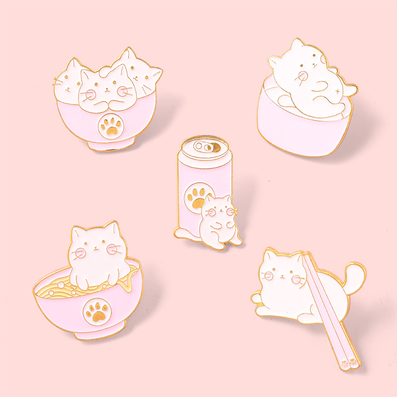 Cute Cartoon Animal Alloy Drip Brooch Creative Stack Arhat Cat Shape Clothes Bag Brooch display picture 7