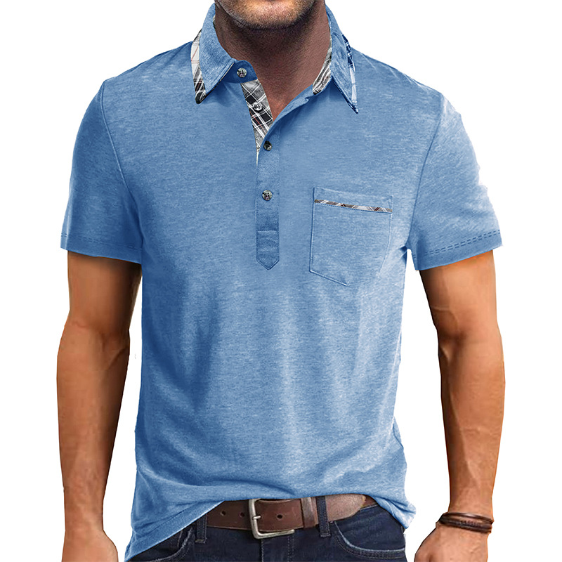 Verano nuevo estilo de los hombres europeos y americanos camiseta de solapa de manga corta para hombres de comercio exterior camisa POLO para hombres Amazon casual top al por mayor