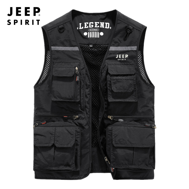 0561款JEEP SPIRIT夏季多口袋战术马甲坎肩户外薄款摄影马夹背心