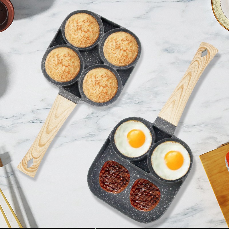 Sartén para Huevos de 4 Cavidades de Aluminio Antiadherente para Desayuno image 1