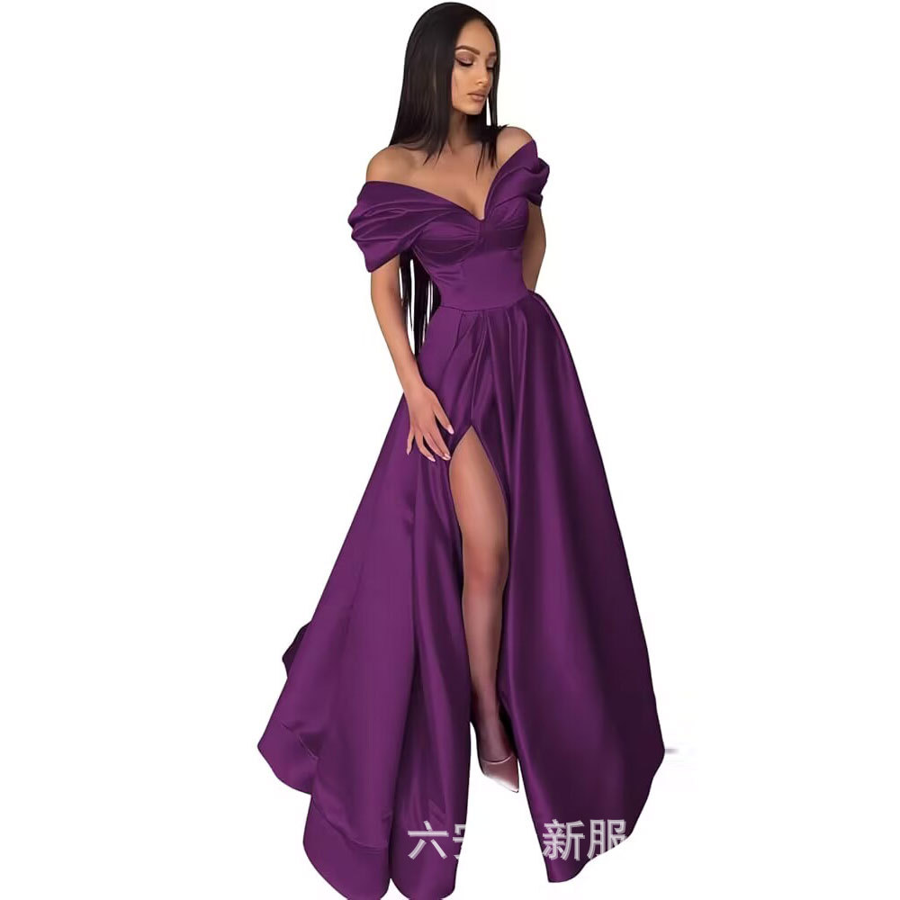 Amazon mujer hombros abiertos corazón vestido de baile largo vestido formal de noche con un vestido abierto