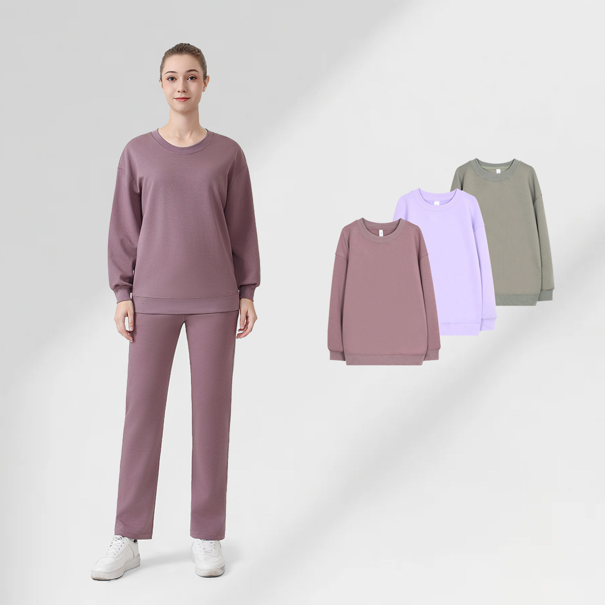 LULU cross-border long air-layer sweatshirt sports top for women, slimming casual loose stand-up collar sweatshirt for women