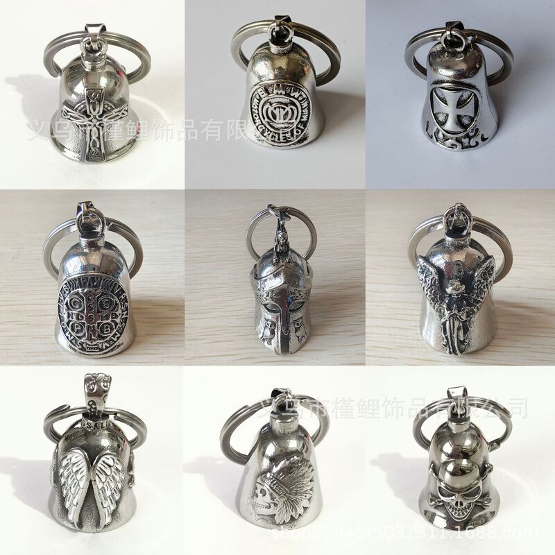 European and American Amazon Hot Bell Keychain New Retro Cross Exorcism Riding Bell Pendant Jewelry