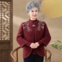 妈妈秋冬中老年纯羊毛开衫