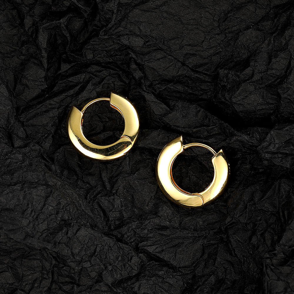 1 Pair Simple Style Circle Copper Plating Earrings display picture 3