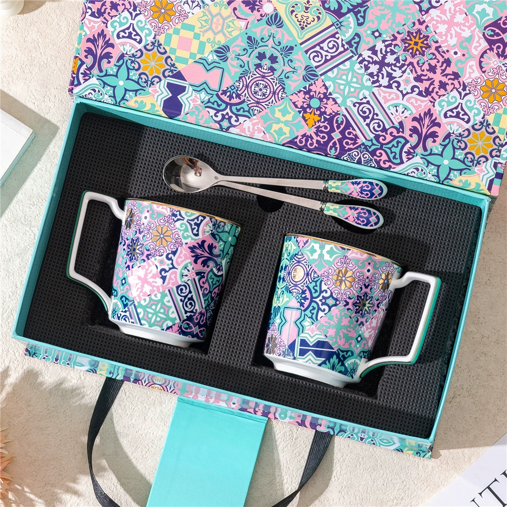 Coffee ceramic tea cup, gift box, set, style, for beloved