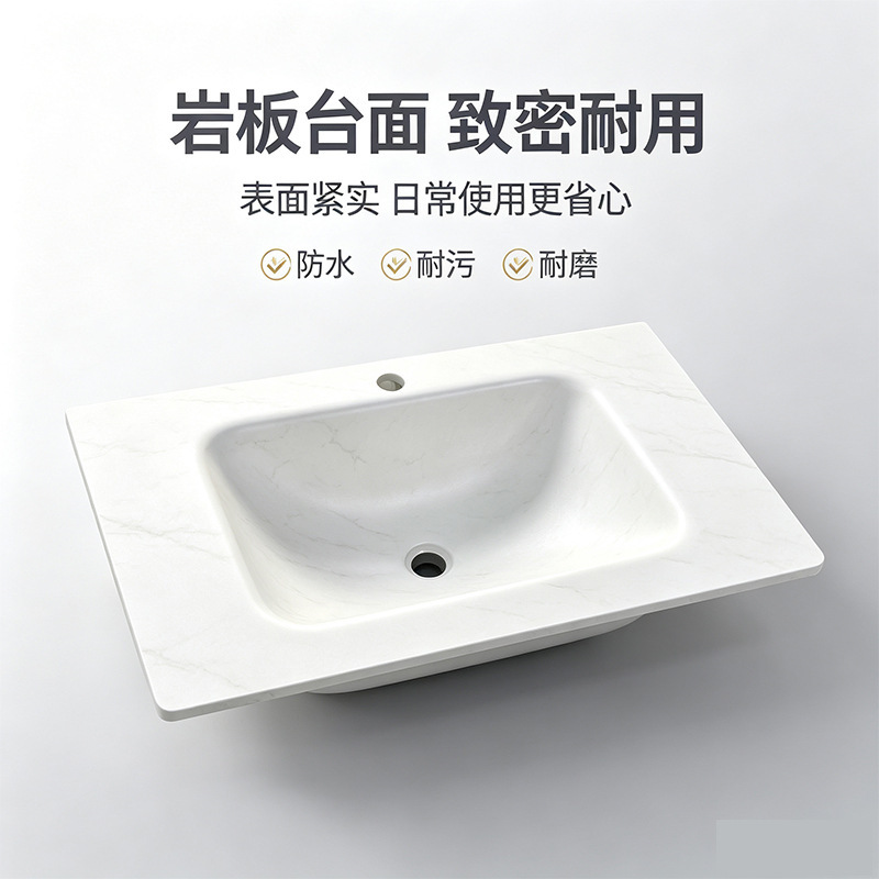 Custom-made, heat-bent, integrated sink with a single-sided basin, suitable for guesthouses, hotels, and bathroom fixtures, including washbasins for washing faces and hands