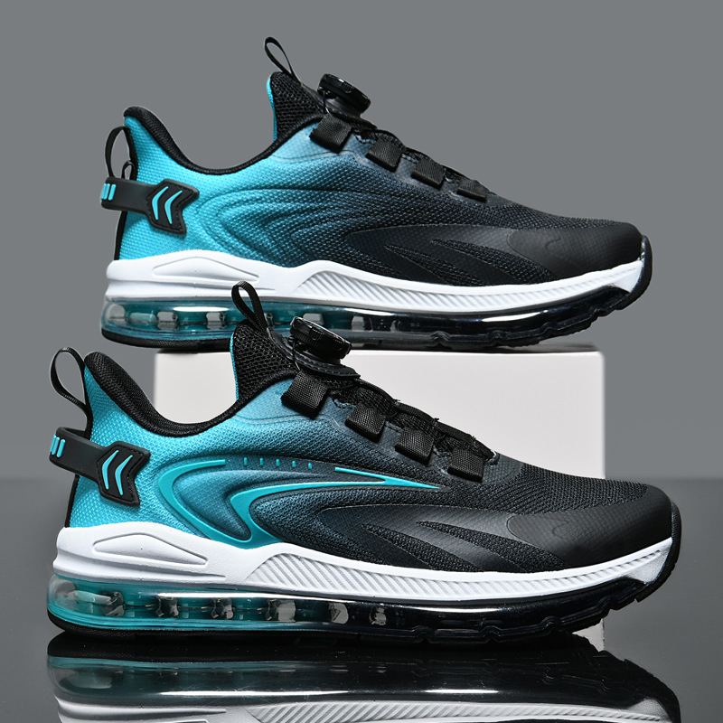 Zapatos de examen físico botón giratorio de verano zapatos deportivos para hombres estudiantes adolescentes zapatos de malla antiodor zapatos de carrera antideslizantes