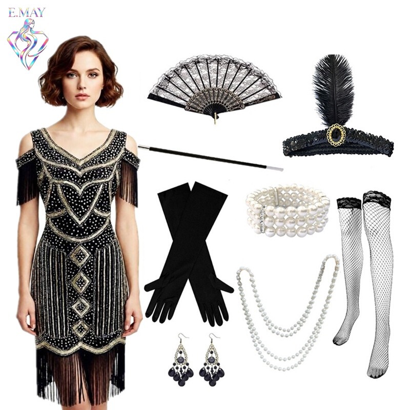 S-4Xl Amazon Prom Party European and American Retro Gatsby Evening Dress 1920S Sequin Tassel Dress S-4Xl Amazon Prom Party European and American Retro Gatsby Evening Dress 1920S Sequin Tassel Dress