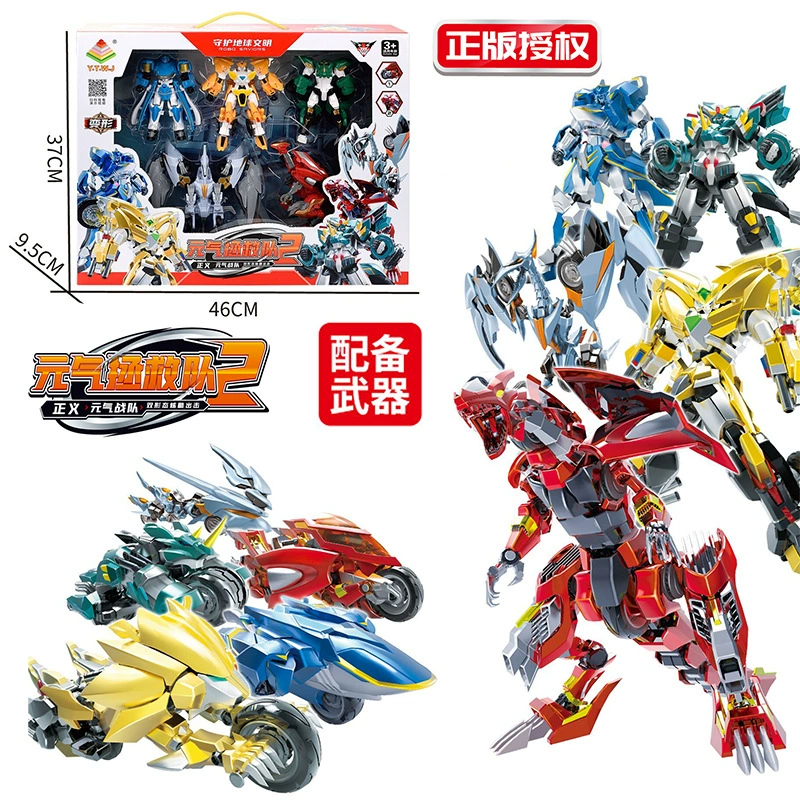 Подлинная сила Спасательная команда динозавр робот-трансформер Летающий орел Лев Дракон Кинг-Конг Детский мальчик игрушка Mecha