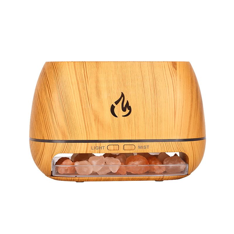 Simulación llama grano de madera máquina aromaterapia humidificador 7 luces de colores brillante niebla volumen hogar humidificador difusor de aceite esencial