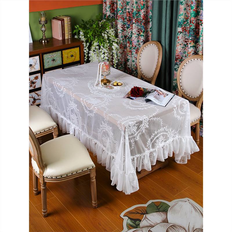 French Retro Lace Tablecloth Round Table Square Dining Table Coffee Table Tablecloth Ins Style Accessible Luxury Romantic Style Cover Cloth Tablecloth