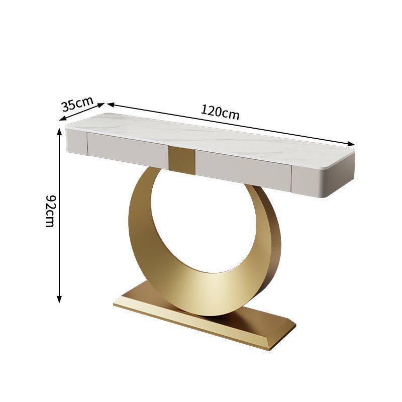 Белая каменная плита снежной горы (120*35*92), легкая роскошная золотая основная рама