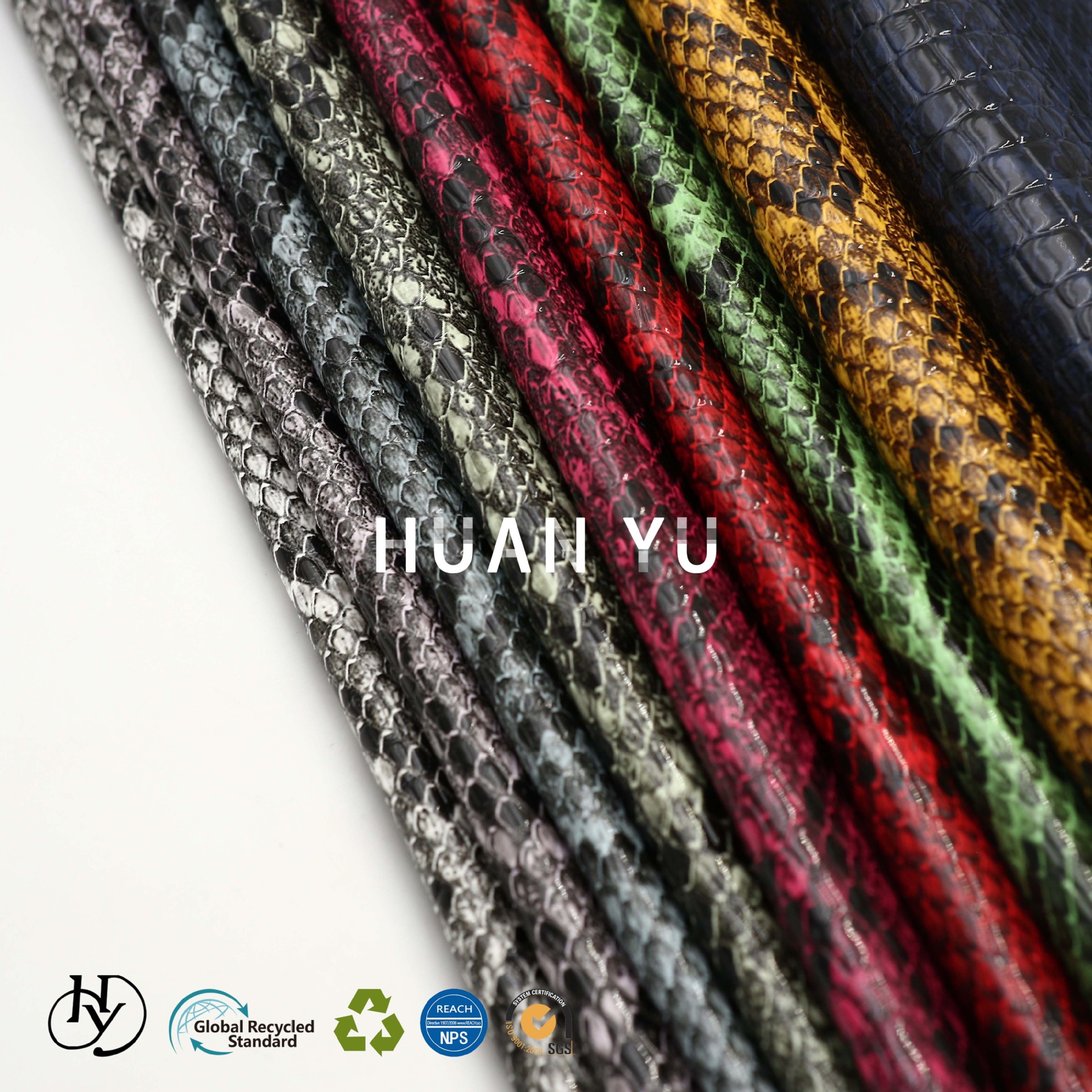 HY231018蛇纹PU皮革面料服装革人造革夹克皮衣皮裙箱包玩具手机革