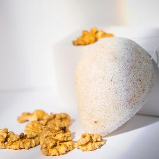 New walnut seed frosted konjac face washing puff exfoliating water drop konjac face washing cotton plant face washing puff in stock