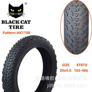 Factory Direct Black Cat Tire 20x4-1/4 20x4.0 Snow / Beach Bicycle Outer Tire Fat Tire