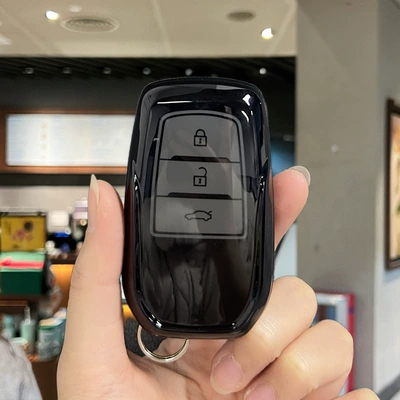 For Toyota Camry Car: Car key bag - toyota-model-a-3-button-black-edge-gray-single-shell