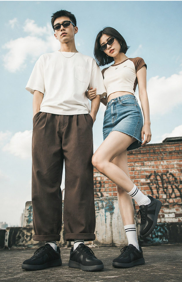 Giày sneaker da lì phối lưới form rộng mũi tròn, đế cao 3–5 cm, dây buộc, unisex — Trắng đen, Xám trắng, đen chi tiết 7