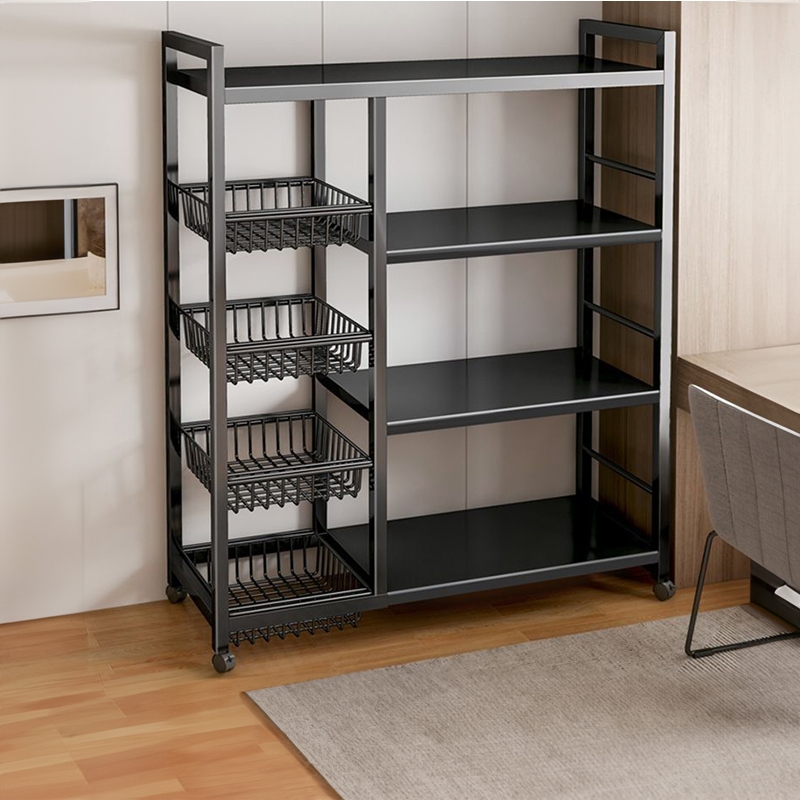 台所の野菜かごの床置き棚の多層収納物野菜果物収納棚の多機能収納バスケット