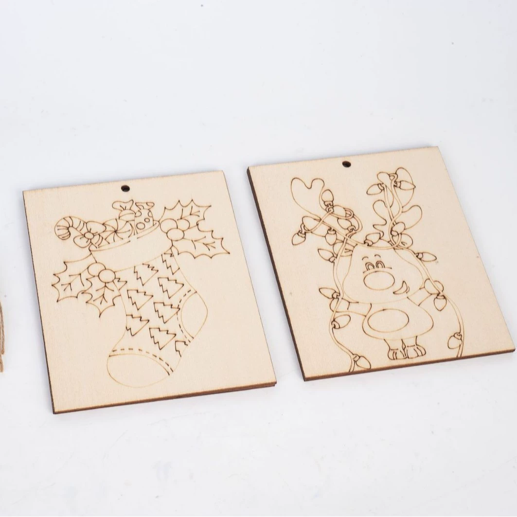 Рождественский шаблон линии лазерной гравировки «сделай сам», декоративная подвеска ручной работы, детская живопись для раннего образования