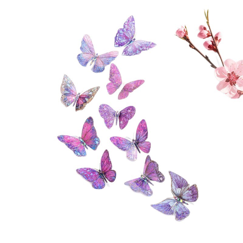 Estampado de oro mariposa 3D estereoscópico pegatinas de pared boda fiesta de cumpleaños hogar fondo decoración de pared pegatinas de alto nivel diy image 5