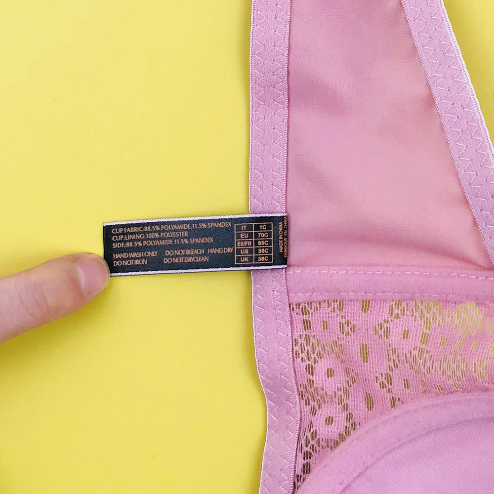 Women's large size bra wih seel rings gahered o preven sagging, high aesheic value lace cup face sexy lingerie_voghion.com