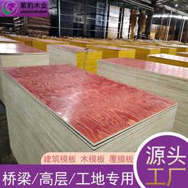 建筑覆膜模板厂家紫豹木业  实木建筑工程木模板桥梁胶合板批发