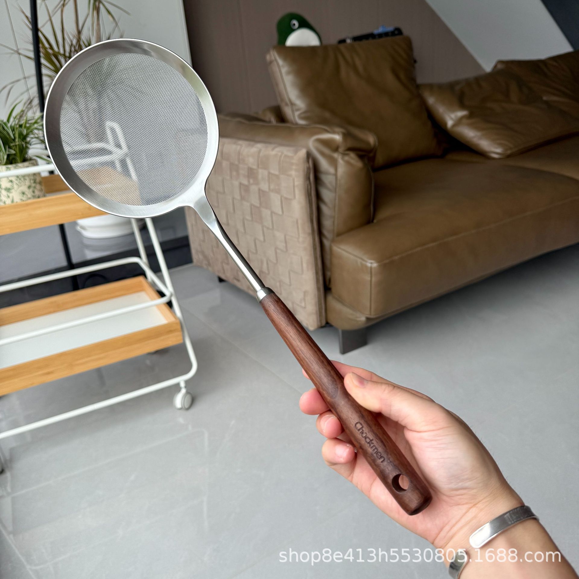 Zhuo Deming 18 / 10 malla de acero inoxidable cocina de espuma barrera de aceite cucharilla de filtro de leche de soja doméstica picadora frita