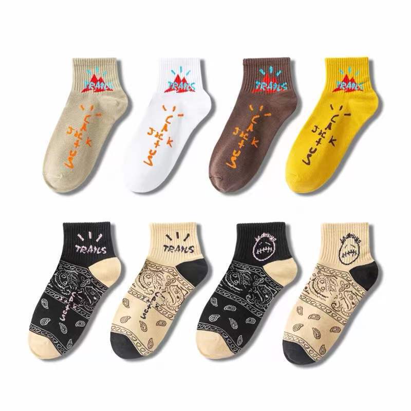 Trendy brand AJ Barb AF1 grimace DUNKSB brand AJ6 cashew flower socks short socks men's and women's sports low-top cotton socks